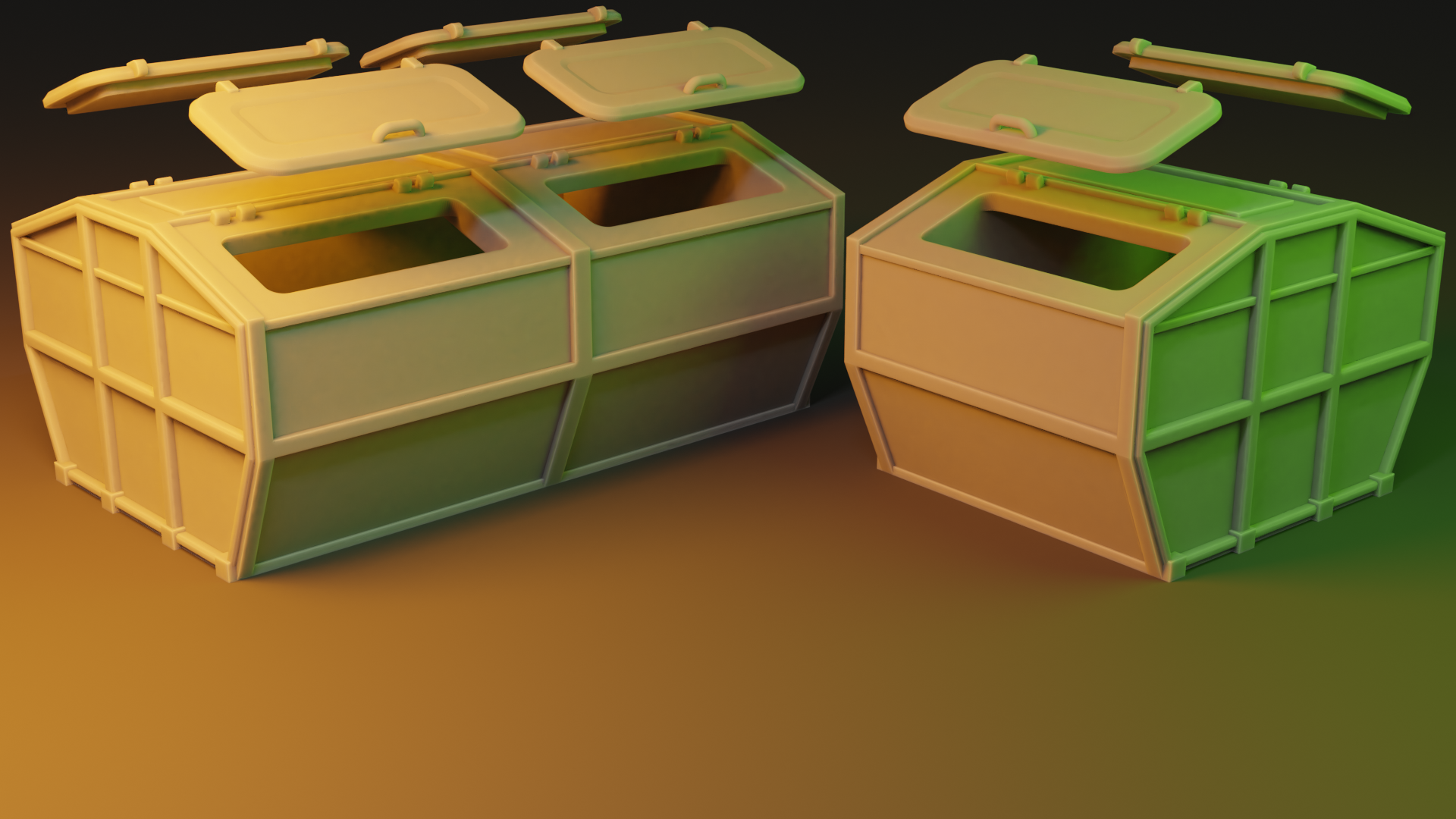 Russian trash Container / east europe garbage bins.